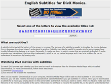 Tablet Screenshot of divxmoviesenglishsubtitles.com
